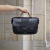 Black leather designbag